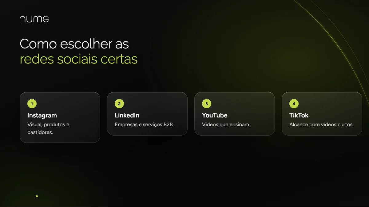 As melhores estratégias de redes sociais para o seu negócio 1 Como escolher as redes sociais certas para sua empresa: Instagram, LinkedIn, YouTube e TikTok