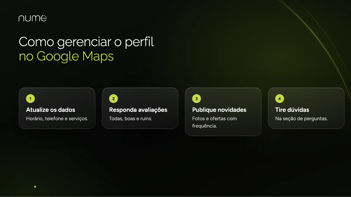 Como Destacar Empresa no Google e Atrair Clientes Todos os Dias 1 Como gerenciar o perfil da empresa no Google Maps: dados atualizados, respostas às avaliações, novidades e perguntas