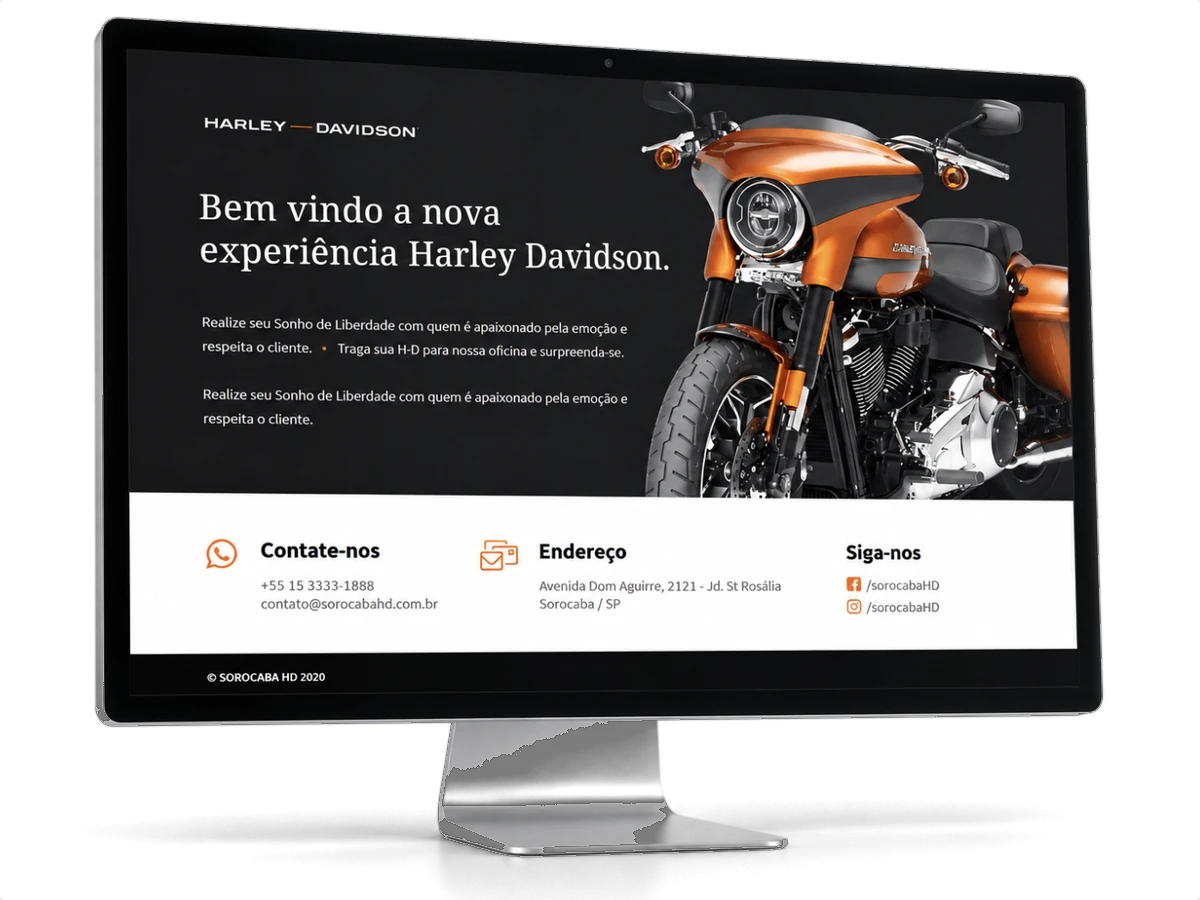 Site da Harley-Davidson criado pela Nume